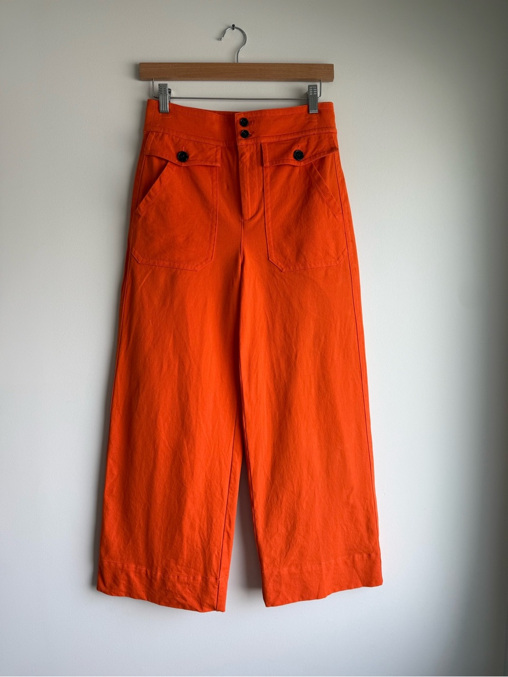 J.Crew Orange Wide Leg Cropped Utility Pants Size 2